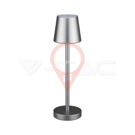 3W LED Table Lamp Rechargeable Touch Dimmable Grey Body 3000K