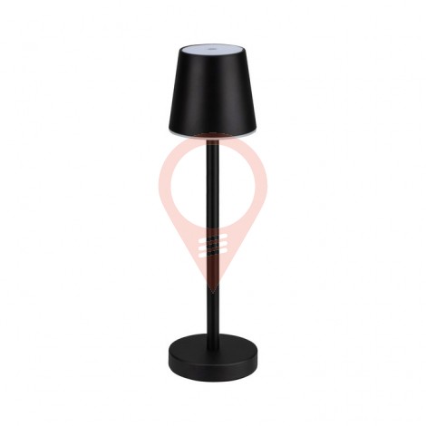 3W LED Table Lamp Rechargeable Touch Dimmable Black Body 4000K
