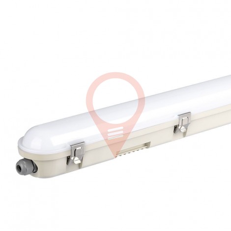 LED Waterproof Fitting SAMSUNG Chip 150cm 48W Sensor Milky Cover + SS Clips 4000K