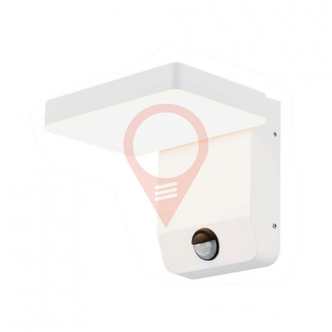 20W LED Wall Light Sensor White Body Square 3000K IP65