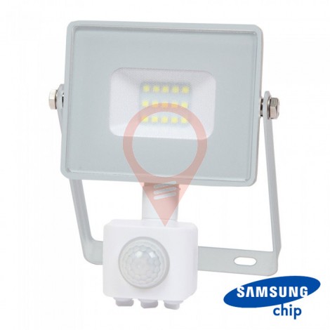 10W LED Прожектор Сензор SAMSUNG ЧИП Бяло Тяло 3000К