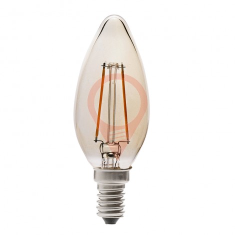 LED Тип Свещ Крушка - 4W Винтидж Kехлибар E14 Топло бяла светлина