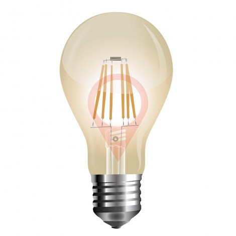 LED Крушка - 10W Filament E27 A67 Amber Топло бяла светлина