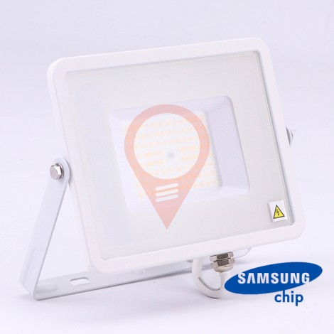 50W LED Прожектор SAMSUNG ЧИП SMD SLIM Бяло Тяло 4000К 120LM/W