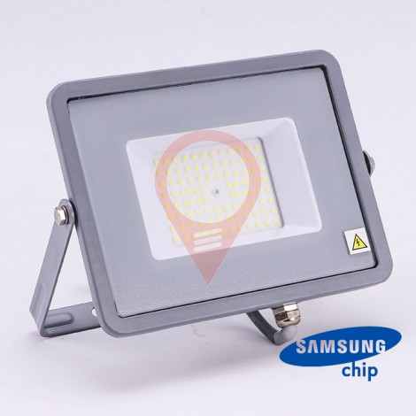 50W LED Прожектор SAMSUNG ЧИП SMD SLIM Сиво Тяло 6400К 120LM/W