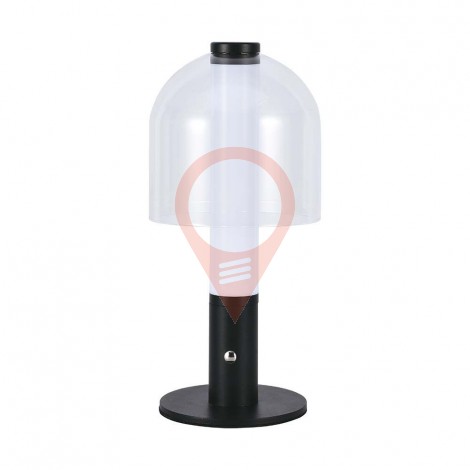 LED Table Lamp 1800mAh Battery 140 x 300 3 in 1 Black, Transparent Glass