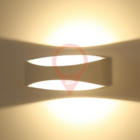 5W LED Стенна Лампа Бяло Тяло IP20 Топло бяла светлина