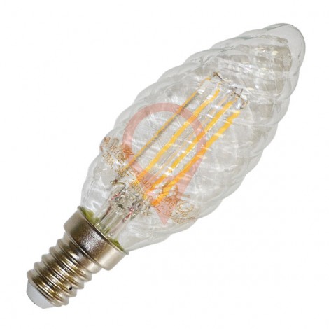 LED Крушка - 4W Винтидж E14 Свещ спирала Топло бяла светлина Димираща