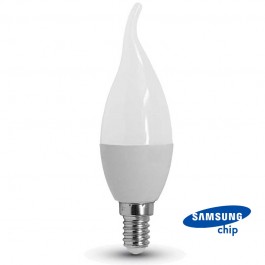 LED Крушка - SAMSUNG ЧИП 5.5W E14 Кендъл Пламък 4000К