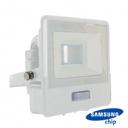 10W LED Прожектор PIR Сензор SAMSUNG Чип Бяло Тяло 3000K 