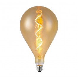 LED Bulb 4W Filament Spiral A160 2700K Amber Glass