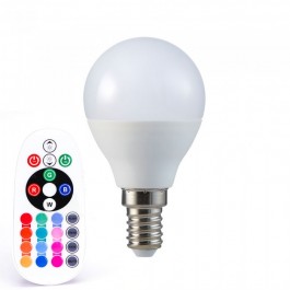 LED Крушка - 3.5W Е14 P45 А80 Кендъл Димираща С Дистанционно RGB 4000K