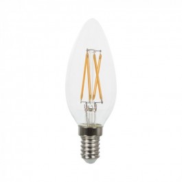 LED Крушка - 4W Filament  E14 Кендъл Кръстосан Спирала Топло бяла светлина 