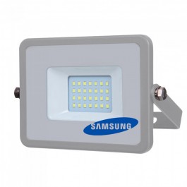 20W LED Прожектор SMD  SAMSUNG ЧИП Сиво Тяло Студено бяла светлина