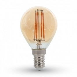LED Крушка - 4W E14 P45 Винтидж Amber покритие Топло бяла светлина 