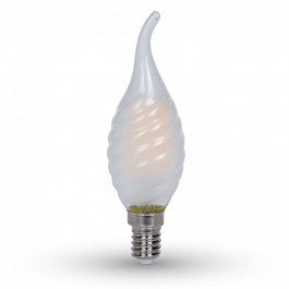 4W LED Крушка E14 Матирана Кендъл Спирала Пламък Бяла светлина   