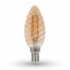 4W LED Крушка E14 Кендъл Кехлибар Спирала Топло бяла светлина 