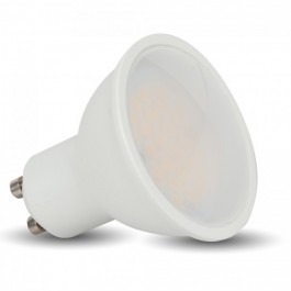 LED Крушка - 3W GU10 Бяла Пластик, Топло бяла 110°