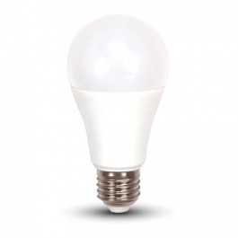 LED Крушка - 12W E27 A60 Термо Пластик Студено бяла светлина Димираща