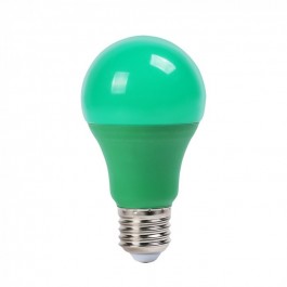LED Крушка - 9W E27 A60 Термо Пластик Зелена