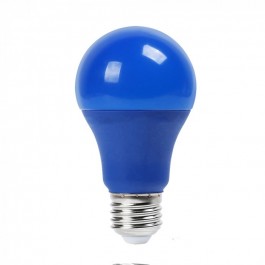 LED Крушка - 9W E27 A60 Термо Пластик Синя
