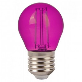 LED Крушка - 2W Filament E27 G45 Розов Цвят 
