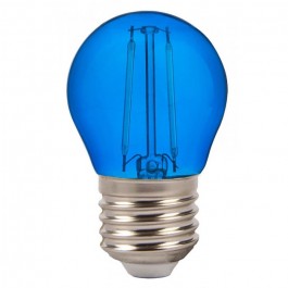 LED Крушка - 2W Filament E27 G45 Син Цвят 