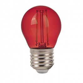 LED Крушка - 2W Filament E27 G45 Червен Цвят 