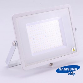 100W LED Прожектор SAMSUNG ЧИП SMD SLIM Бяло Тяло 4000K 120LM/W