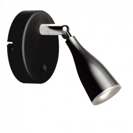 4.5W LED Единична Спот Лампа 3000К Черна с Ключ