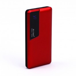 10000 mAh Външна Батерия Дисплей USB Тип C Червена 