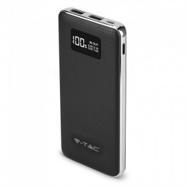 Външна Батерия 10000 mAh С 2 USB + Дисплей Черна 