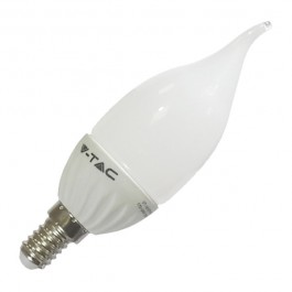 LED Тип Свещ Крушка - 4W  E14 Топло бяла светлина