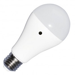 LED Крушка - 9W E27 A60 Термо Пластик Бяла светлина Сензор ден и нощ