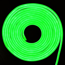 LED Неон Флекс 2835 - 120 LED, Зелена светлина, влагозащитена - 10 метра
