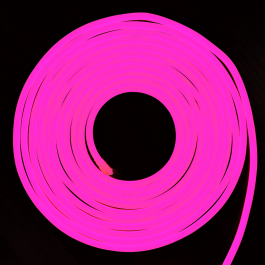 LED Неон Флекс 24V Розова светлина, влагозащитена - 10 метра