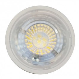 LED Крушка - 7W GU10 Пластик с Лупа Бяла Светлина 110°