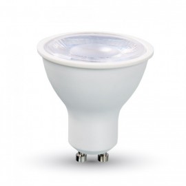 LED Крушка - 8W GU10 Бяла Пластик, Топло бяла