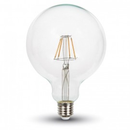 LED Крушка - 4W E27 G125  топло бяла светлина Винтидж Димираща
