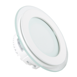 6W LED Мини Панел - стъкло, кръг, бяла светлина